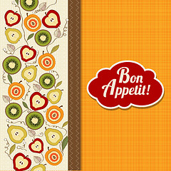 Image showing bon appetite card with fruits