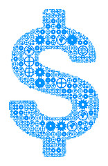 Image showing U.S. dollar sign made of gears.