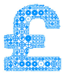 Image showing British pound sign made of gears.