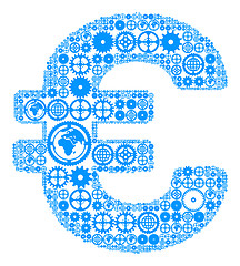 Image showing Euro sign made of gears