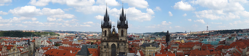 Image showing  aerial view of prague from top of city hall 