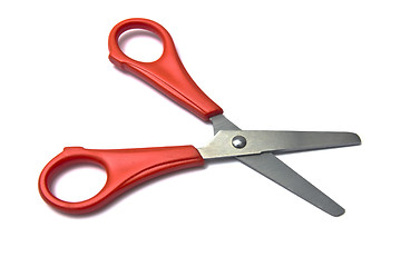 Image showing Red handled scissors 