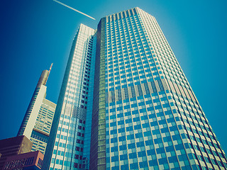 Image showing Retro look European Central Bank in Frankfurt