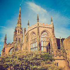 Image showing Retro look Coventry Cathedral