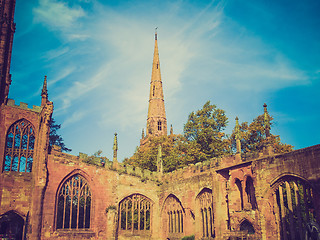 Image showing Retro look Coventry Cathedral ruins