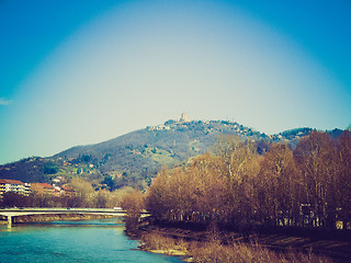 Image showing Retro look Basilica di Superga, Turin