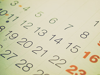 Image showing Retro look Calendar