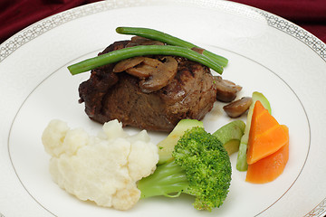 Image showing Beef tournedos plate