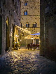 Image showing Night scene in Volterra