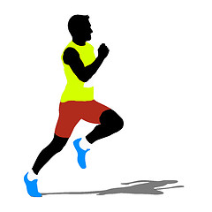 Image showing Running silhouettes. Vector illustration.