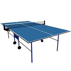 Image showing Ping pong blue table tennis. Vector illustration.