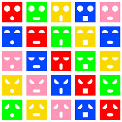 Image showing Icons of smiley emotion faces. Vector illustration.