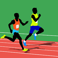 Image showing Running silhouettes. Vector illustration.