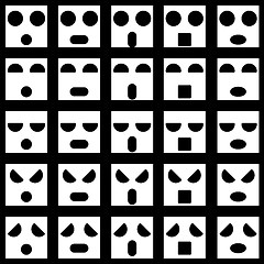 Image showing Icons of smiley emotion faces. Vector illustration.