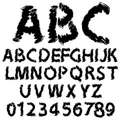 Image showing Hand drawing alphabet vector illustration set in black ink