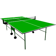 Image showing Ping pong green table tennis. Vector illustration.