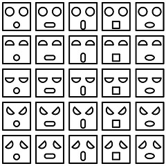 Image showing Icons of smiley emotion faces. Vector illustration.