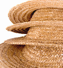 Image showing Stack Of Straw Hats