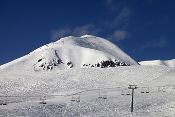 Image showing Ski resort at nice winter day