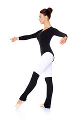 Image showing Ballet dancer practising her steps