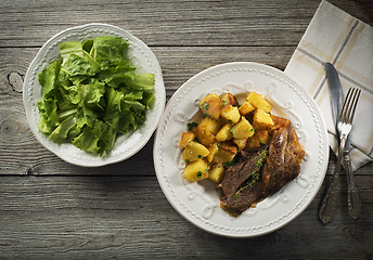 Image showing Meat and potatoes