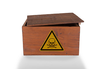 Image showing Wooden crate isolated on a white background