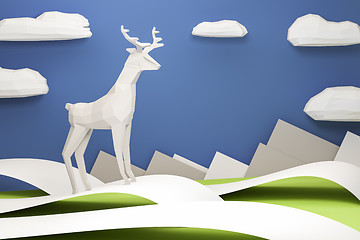 Image showing Paper Deer Christmas