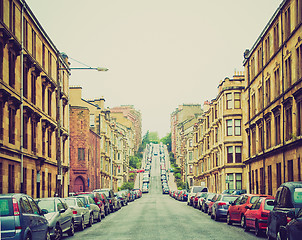 Image showing Retro looking Glasgow hill