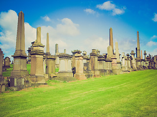 Image showing Retro looking Glasgow necropolis