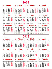 Image showing calendar for two nearest years