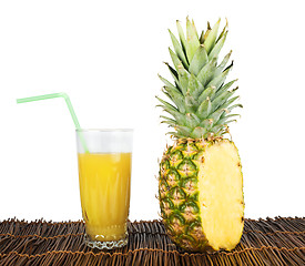 Image showing Pineapple and glass of juice