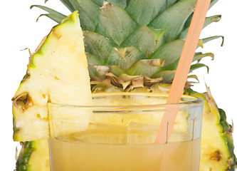 Image showing Pineapple and glass of juice