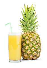 Image showing Pineapple and glass of juice