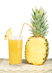 Image showing Pineapple and glass of juice