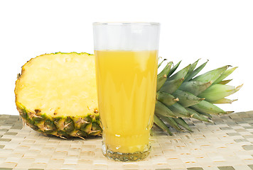 Image showing Pineapple and glass of juice