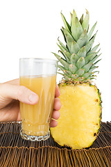 Image showing Pineapple and glass of juice