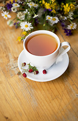 Image showing cup of aromatic tea