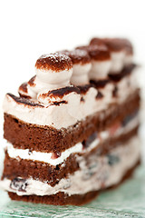 Image showing whipped cream dessert cake slice