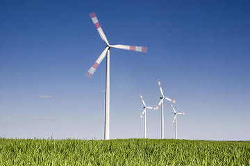 Image showing Rotating wind-turbines