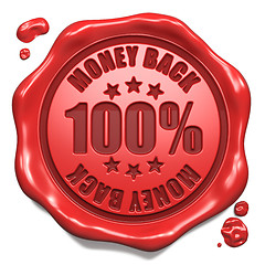 Image showing Money Back - Stamp on Red Wax Seal.