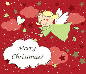 Image showing christmas card with angel 