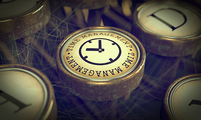Image showing Time Management Key on Grunge Typewriter.