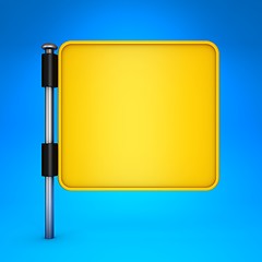 Image showing Blank Yellow Square Display on Blue Background.