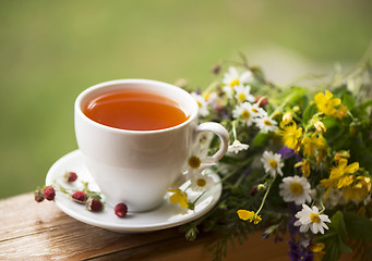 Image showing cup of aromatic tea