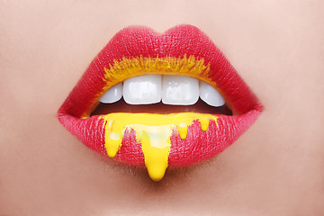 Image showing Makeup Cosmetic Creation Using Lip Color