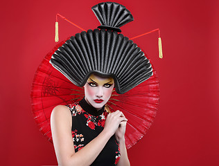 Image showing Beauty Concept of a Geisha Girl