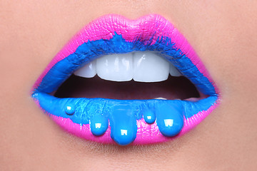 Image showing Makeup Cosmetic Creation Using Lip Color