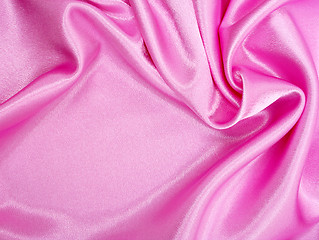 Image showing Smooth elegant pink silk as background 