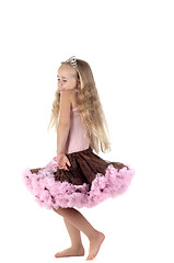 Image showing Little girl dancing in studio