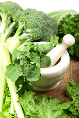 Image showing Fresh herbs in the kitchen